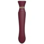 Смартвібратор 3в1 Zalo - Queen Wine Red, пульсуюча перлина та вакуум, кристал Swarovski