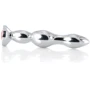 Анальная пробка с кристаллом Toyfa Metal Silver anal plug red gem