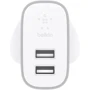 Зарядное устройство Belkin Wall Charger BoostUp 2xUSB 4.8A Silver (F7U049VFSLV): Кабель в комплекте отсутствует