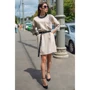 Платье FLFashion Фира ХПФ 3241 42-44 бежевое повседневное до середины бедра: Длина рукава Рукав 3/4