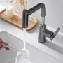 Смеситель для раковины Lefton Single-Hole Waterfall & Pull-Out Liftable Bathroom Faucet-BF2209 Grey: Вид смесителя Однорычажный