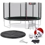 Батут Hop-Sport 14ft black/green черно-зеленый с внешней сеткой 427 см
