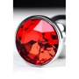Анальная пробка с кристаллом Toyfa Silver anal plug with red gem