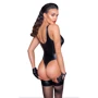Боди Noir Handmade F244 Powerwetlook body with high cut bottom hem Black, M