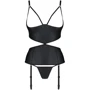 Корсет с открытой грудью Passion JANNIES CORSET Вlack XXL/XXXL (стринги в наборе)