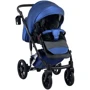 Коляска 2 в 1 Bair Star White (Silver) кожа 100% 38S темно-синий (перламутр) - белая люлька: Пол ребенка Унисекс