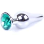 Анальная пробка с кристаллом BOSS of TOYS Boss Series - Jewellery Silver BUTT PLUG Green, BS6400078