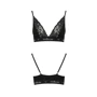 Эластичный топ с кружевом Passion PS001 TOP black, size S