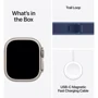 Apple Watch Ultra 3 GPS + Cellular 49mm Natural Titanium Case with Blue/Bright Blue Trail Loop - S/M (MEWR4)
