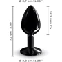 Металлическая анальная пробка с кристаллом Dorcel - Diamond Plug Black S