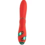 Вибратор-кролик с флоггером LOCKINK Sevanda Whip Vibrating Massage Wand - Red & Green