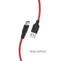 Кабель Hoco USB Cable to USB-C X21 2.4A 1m Black/Red: Довжина 1 м