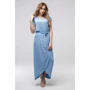 Платье FLFashion Asti ППА 2131 48-50 голубое повседневное длинное макси: Длина рукава Короткий