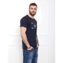 Футболка ISSA PLUS GN4-29 S темно-синя з принтом: Вид Футболки