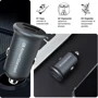 Зарядний пристрій ArmorStandard Car Charger USB+USB-C with Lightning Cable Grey (ARM82460): Тип автомобільне
