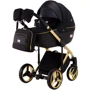 Коляска 2 в 1 Adamex Luciano Polar (Gold) Q85 чорний - чорна шкіра (видавлені точка) (623376): Тип коляски універсальна коляска (2-в-1)