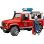 Пожарный джип Land Rover Defender с фигуркой пожарника, 1:16, Bruder (02596)
