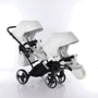 Универсальная коляска для двойни 2 в 1 Junama Mirror Satin Duo Slim 04, белый с серебристым (J-MS-DUOs-04) фото 7