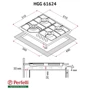 Варочная поверхность газовая Perfelli HGG 61624 WH: Размеры для встраивания (ШxГ) 56x49 см
