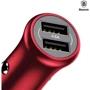 Зарядний пристрій Baseus USB Car Charger 2xUSB Gentleman Red (CCALL-GB09) фото 6