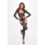 Боди Noir Handmade F296 Psyche bodysuit of lace and wetlook Black, 3XL