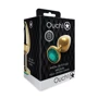 Металлическая анальная пробка Ouch! Heart Gem Gold - Emerald Green, М