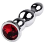 Анальная пробка с кристаллом Toyfa Metal Silver anal plug red gem
