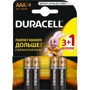Батарейки Duracell Basic AAА алкалиновые 1.5V LR03 4 шт. (5000394052543)