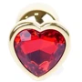 Анальная пробка Boss Series - Jewellery Gold Heart PLUG Red S (BS6400037)