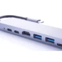 Адаптер Zamax Adapter USB-C to 2xUSB-C+HDMI+2xUSB+SD+RJ45 Silver фото 4