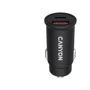 Зарядное устройство Canyon Car Charger USB-C+USB C-20-03 30W Black (CNS-CCA20B03)
