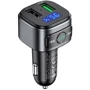 FM-трансмітер Hoco E67 Fighter 18W (2 USB) Black фото 3