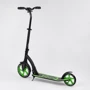 Самокат двухколесный Best Scooter с PU колесами, амортизатором, широким рулем, зажимом для руля Black/Green (94767): Материал колес полиуретан