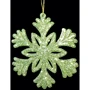 Набір новорічних прикрас Сніжинка, 10см, 6 шт, пластик, зелена з блискітками