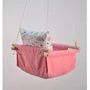Качели детские Лесной зайчик тканевая подвесная розовая