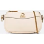 Женская сумка кросс боди GUESS NELL DOUBLE POUCH CROSSBODY молочная (HWVB8678700-STO): Фактура Матовая, Гладкая