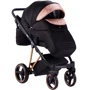 Универсальная коляска 2 в 1 Adamex Mimi Polar (Pink Gold) Y837 черный (люрекс) - медный (принт) кожа (выдавленная точка): Ширина шасси 60 см