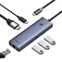 Адаптер Baseus Adapter UltraJoy Series USB-C to HDMI+3xUSB3.0+PD+RJ45 Gray (B00052802811-00) фото 4