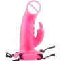 Фаллопротез с вибратором кроликом Fetish Fantasy Wonderful Wabbit Hollow Strap-on, розовый