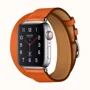 Apple Watch Series 4 Hermes 40mm GPS+LTE Stainless Steel Case with Feu Epsom Leather Double Tour (H077069CJ9J): Размер 40mm