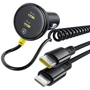 Зарядное устройство Baseus Car Charger 2хUSB-C Circular 60W with USB-C+Lightning Cable Black (C00035902121-00)