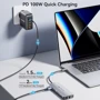 Адаптер Vention Adapter USB-C to RJ45+2xUSB3.0+SD/TF+USB-C+HDMI+3.5mm+PD 100W (TQMHB) фото 5