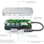 Адаптер HooToo Shuttle USB-C to USB-C+HDMI+3xUSB 3.0+SD Hub Silver (HT-UC001-SL) фото 4