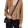 Женская сумка кросс боди Guess Corily Convertible Xbody Flap черная (HWVB7991780-BLA): Фактура Зернистая, Матовая