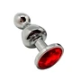 Анальная пробка Wooomy Lollypop Double Ball Metal Plug Red M