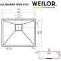 Weilor ALLERHAND WRX 5745: Габариты чаши (ШxГxВ), см 52/40/20
