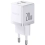 Зарядное устройство Baseus Wall Charger Palm USB-C+USB 20W with USB-C Cable White (P10111608213-01): Особенности Power Delivery (PD), Быстрая зарядка, USB-C