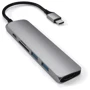 Адаптер Satechi Adapter USB-C to micro SD+SD+2xUSB3.0+USB-C Space Grey (ST-SCMA2M): Колір сірий