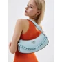Женская сумка багет GUESS CORINA TOP ZIP SHOULDER BAG светло-бирюзовая (HWVP8766180-ICE): Фактура Матовая, Гладкая