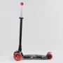 Самокат дитячий пластмасовий з алюмінієвої трубкою керма + 4 колеса Black / Red (90379): Тип коліс литі
